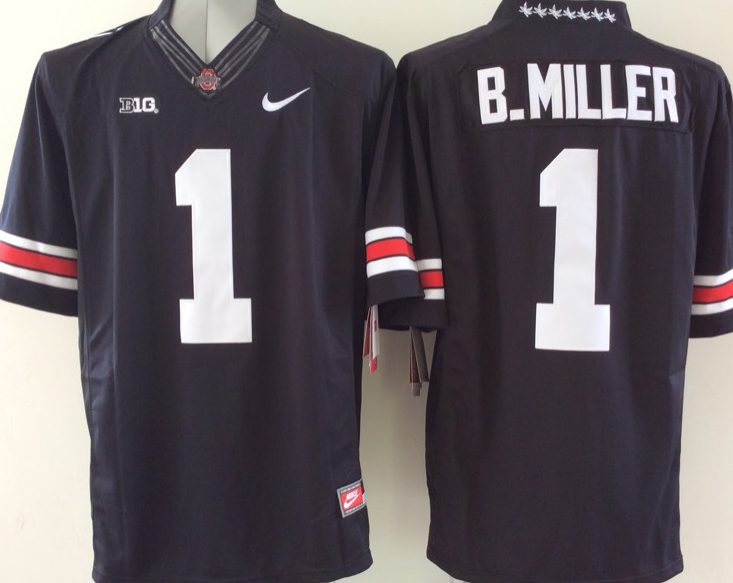 Men's Ohio State Buckeyes Braxton Miller #1 Black Jersey